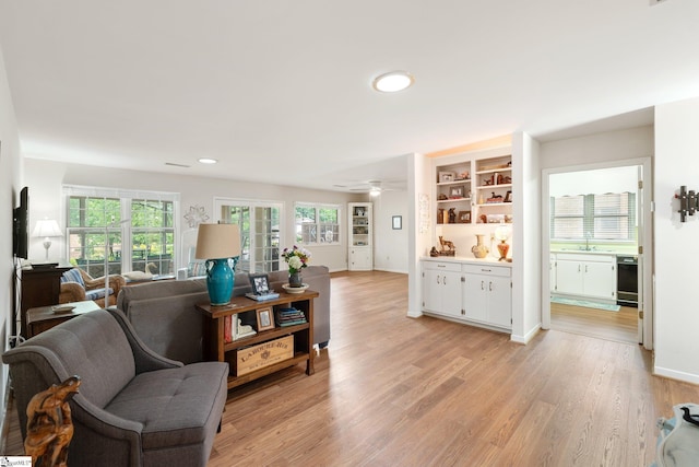 310 Downs Blvd, Clemson, SC 29631 - living area with plenty of natural light, light wood-style floors, recessed lighting, and ceiling fan