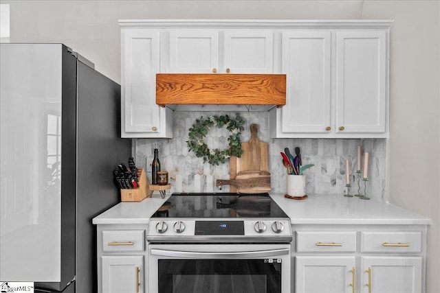 521 Omniwood Ct, Greer, SC 29651 - kitchen featuring appliances with stainless steel finishes, custom exhaust hood, tasteful backsplash, and light countertops