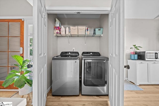 521 Omniwood Ct, Greer, SC 29651 - washroom with washer and dryer and light wood-style floors