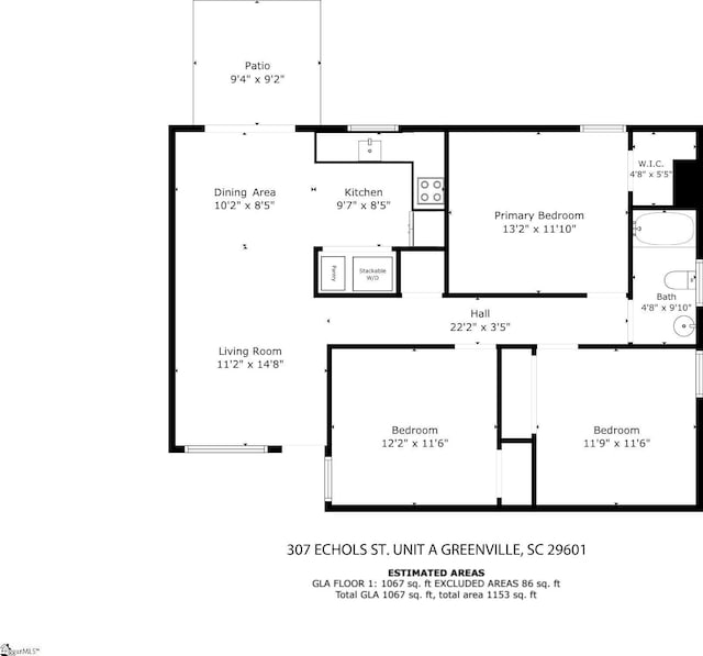 307 Echols St, Greenville, SC 29601 - view of property floor plan