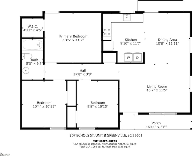 307 Echols St, Greenville, SC 29601 - view of floor plan / room layout