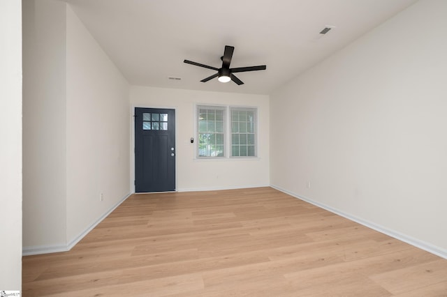 307 Echols St, Greenville, SC 29601 - foyer entrance featuring a ceiling fan and light wood-style flooring