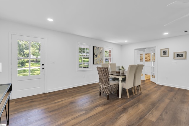 505 E Hackney Rd, Greer, SC 29650 - dining area with dark wood-style flooring and recessed lighting