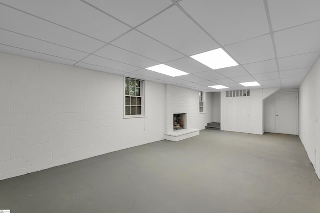 505 E Hackney Rd, Greer, SC 29650 - basement featuring concrete block wall and a fireplace