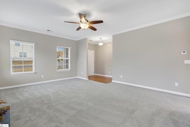 463 Lynnell Way, Moore, SC 29369 - carpeted spare room with ceiling fan and crown molding