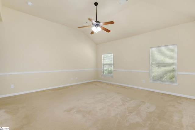 27 Dandie Dr, Simpsonville, SC 29680 - spare room with vaulted ceiling, light colored carpet, and ceiling fan