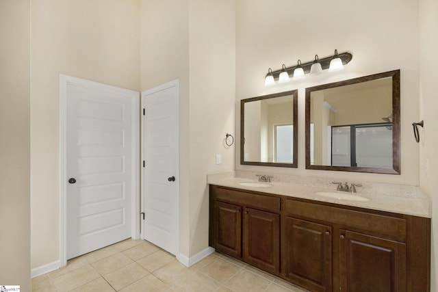 27 Dandie Dr, Simpsonville, SC 29680 - bathroom with double vanity and tile patterned floors