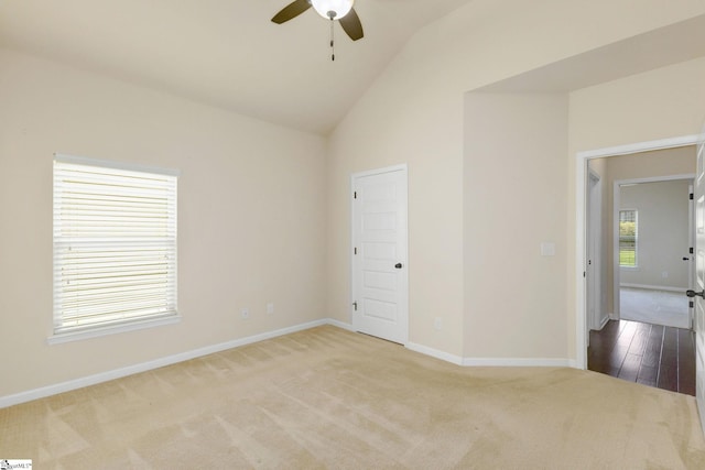 27 Dandie Dr, Simpsonville, SC 29680 - unfurnished room with carpet flooring, ceiling fan, and vaulted ceiling