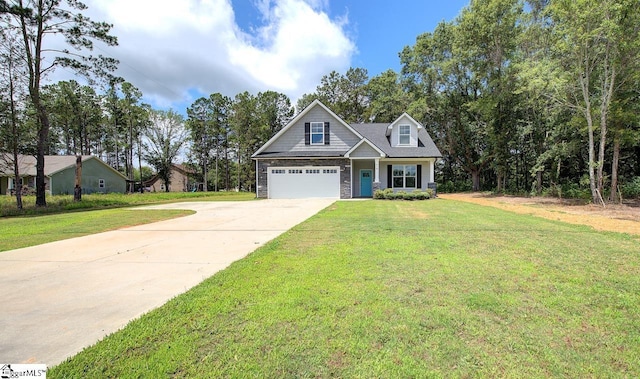 918 Belton Hwy, Williamston, SC 29691 - craftsman inspired home with concrete driveway, stone siding, a front lawn, and an attached garage