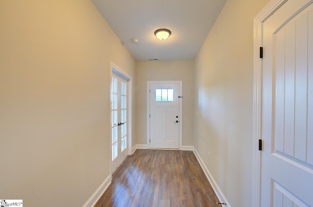 918 Belton Hwy, Williamston, SC 29691 - doorway with dark wood-type flooring and baseboards
