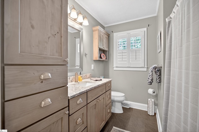 260 Riggs Dr, Clemson, SC 29631 - full bathroom featuring vanity, ornamental molding, tile patterned floors, and curtained shower