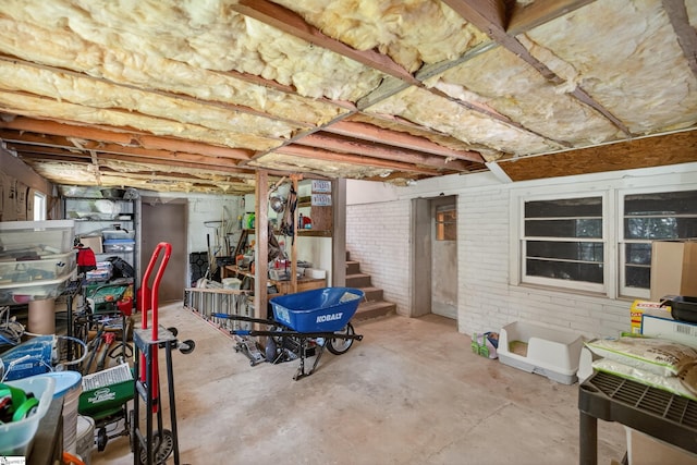 260 Riggs Dr, Clemson, SC 29631 - unfinished basement with brick wall and stairs