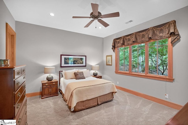 915 Rippling Water Way, Salem, SC 29676 - bedroom with light carpet, recessed lighting, and a ceiling fan