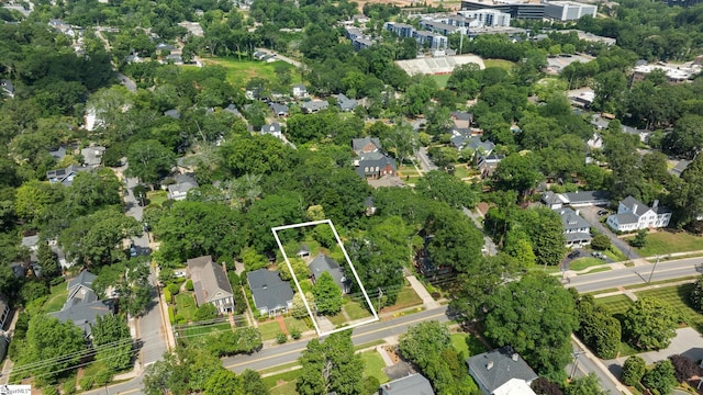 306 Mcdaniel Ave, Greenville, SC 29601 - aerial view of property's location with property boundaries highlighted and nearby suburban area