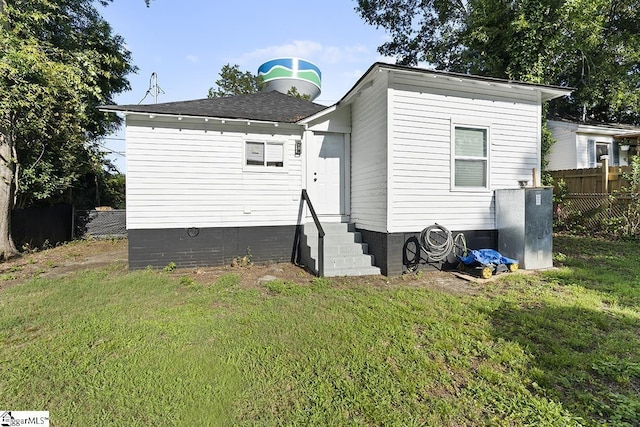 119 Trussell St, Honea Path, SC 29654 - back of house featuring entry steps and roof with shingles