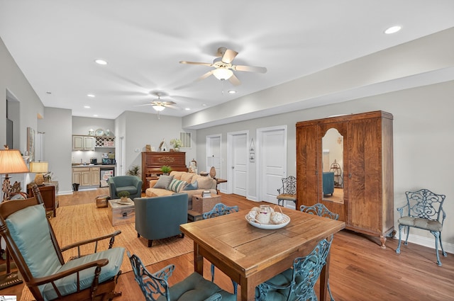 109 Tall Ship Dr, Anderson, SC 29625 - living area featuring a ceiling fan, light wood-style flooring, and recessed lighting