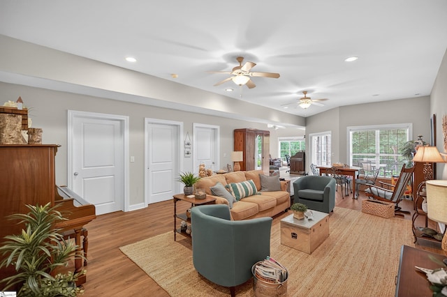 109 Tall Ship Dr, Anderson, SC 29625 - living area with ceiling fan, light wood-type flooring, and recessed lighting