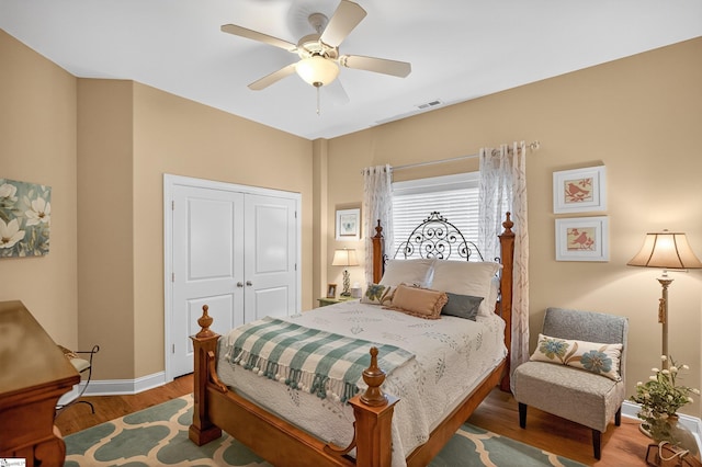 109 Tall Ship Dr, Anderson, SC 29625 - bedroom featuring wood finished floors, a closet, and ceiling fan