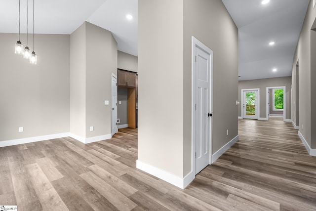 156 Grand Oak Cir, Pendleton, SC 29670 - hallway featuring light wood finished floors, recessed lighting, and a towering ceiling