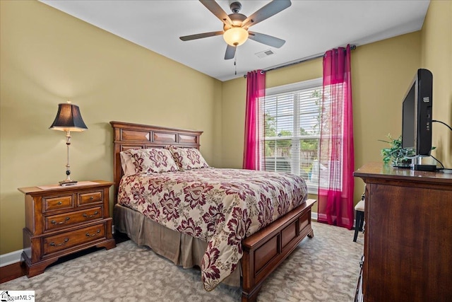 228 Holstein Ct, Fountain Inn, SC 29644 - bedroom with light colored carpet and a ceiling fan