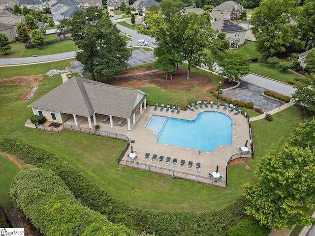 228 Holstein Ct, Fountain Inn, SC 29644 - aerial view of residential area featuring a pool area