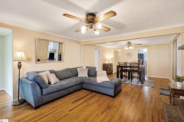 506 Piedmont Hwy, Piedmont, SC 29673 - living room with ceiling fan, light wood-type flooring, and crown molding