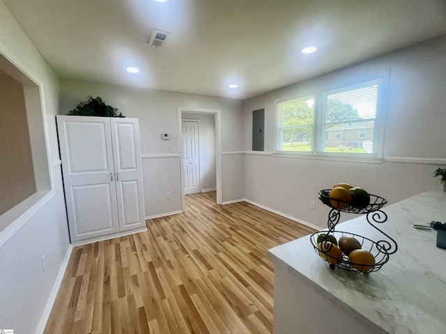 3023 Plainview Rd, Anderson, SC 29626 - interior space featuring light wood-style flooring, recessed lighting, and electric panel