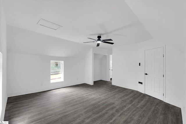 17 Smythe St, Pelzer, SC 29669 - spare room featuring lofted ceiling, dark wood finished floors, and a ceiling fan