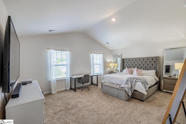 200 Bridlewood Ln, Piedmont, SC 29673 - bedroom with lofted ceiling and light carpet