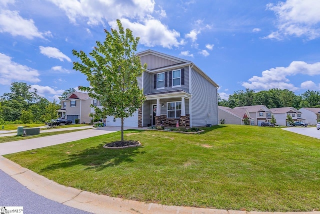 200 Bridlewood Ln, Piedmont, SC 29673 - view of front of property featuring driveway, a front lawn, an attached garage, and a residential view