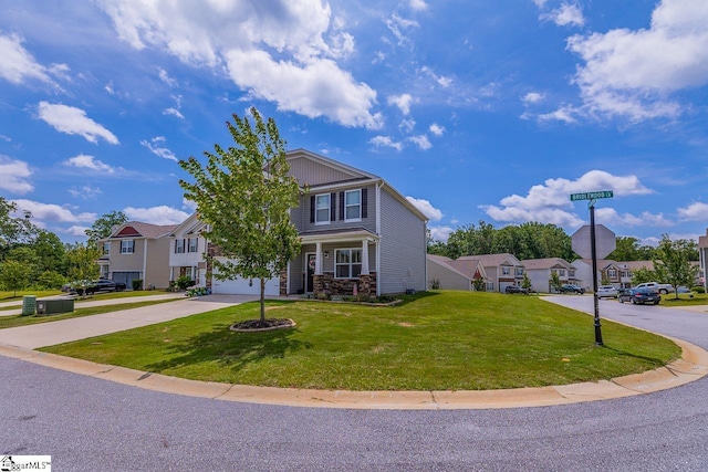 200 Bridlewood Ln, Piedmont, SC 29673 - view of front of home featuring concrete driveway, a front yard, and a residential view