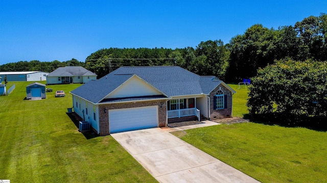 105 Hidden Springs Ct, Gaffney, SC 29341 - view of front of property featuring a garage, concrete driveway, a front yard, and brick siding