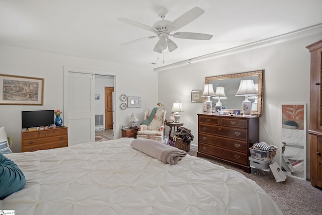 207 Sassafras Dr, Taylors, SC 29687 - bedroom with carpet floors and a ceiling fan