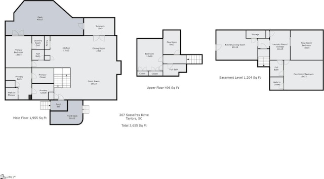 207 Sassafras Dr, Taylors, SC 29687 - view of room layout