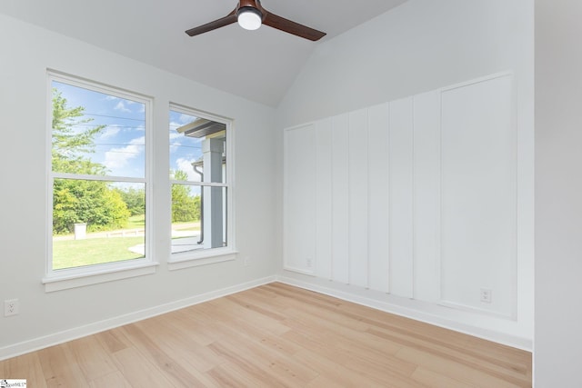 215 Moore Rd, Liberty, SC 29657 - empty room featuring light wood-style flooring, vaulted ceiling, and ceiling fan