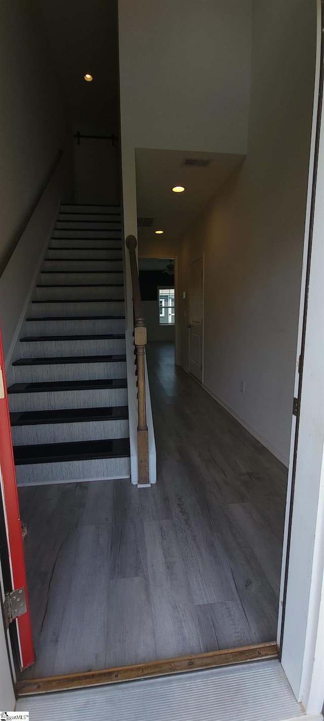 638 Grantleigh Dr, Duncan, SC 29334 - staircase featuring wood finished floors and recessed lighting