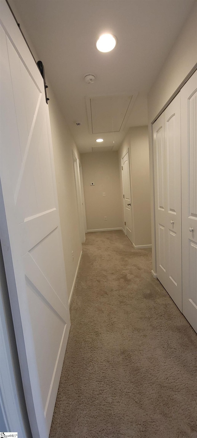 638 Grantleigh Dr, Duncan, SC 29334 - corridor featuring attic access and light carpet