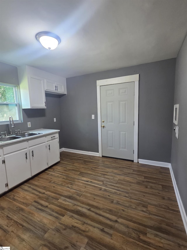 207 Sanders St, Honea Path, SC 29654 - kitchen featuring white cabinets, dark wood finished floors, and light countertops