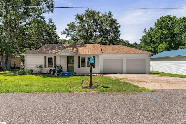 209 Edwards Rd, Lyman, SC 29365 - ranch-style house featuring driveway, a front yard, and a garage