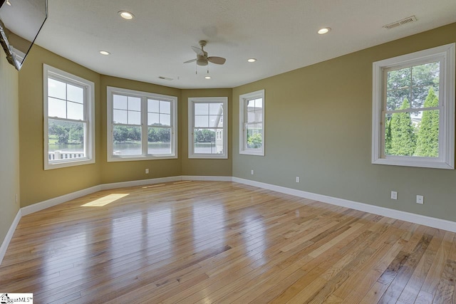 450 Johnson Ave, Anderson, SC 29621 - unfurnished room with light wood-style flooring, ceiling fan, and recessed lighting