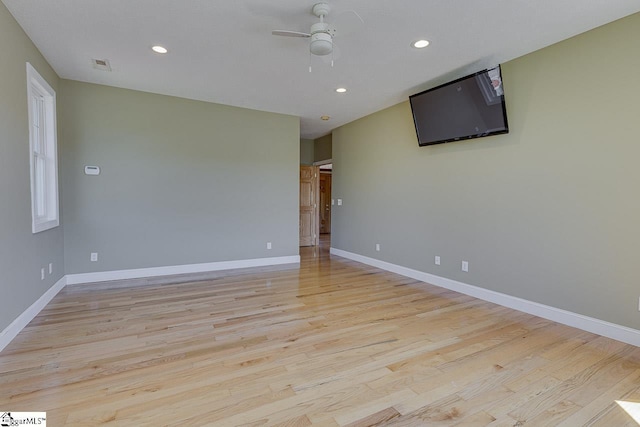 450 Johnson Ave, Anderson, SC 29621 - empty room featuring ceiling fan, light wood-style flooring, and recessed lighting