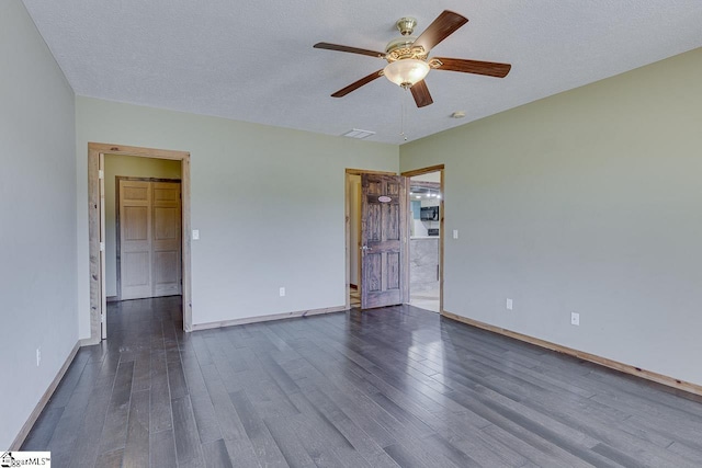 450 Johnson Ave, Anderson, SC 29621 - spare room featuring ceiling fan, dark wood-style floors, and a textured ceiling