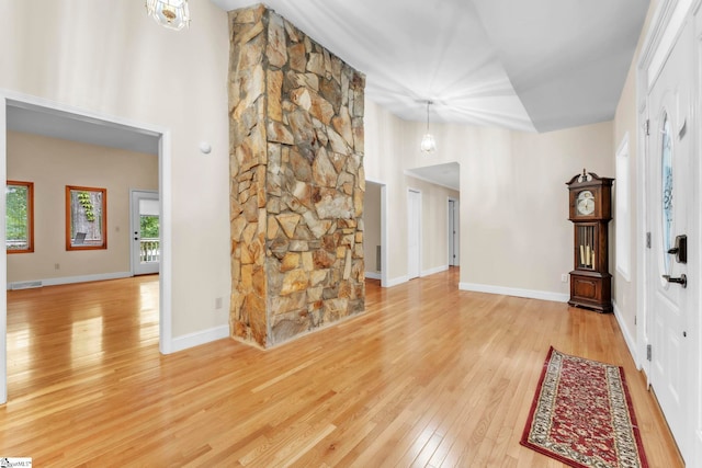 1 Moultrie Dr, Taylors, SC 29687 - entryway featuring light wood finished floors and a high ceiling