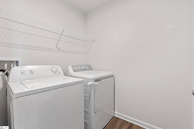 166 Bleckley Trl, Anderson, SC 29625 - washroom with washer and clothes dryer and dark wood-style floors