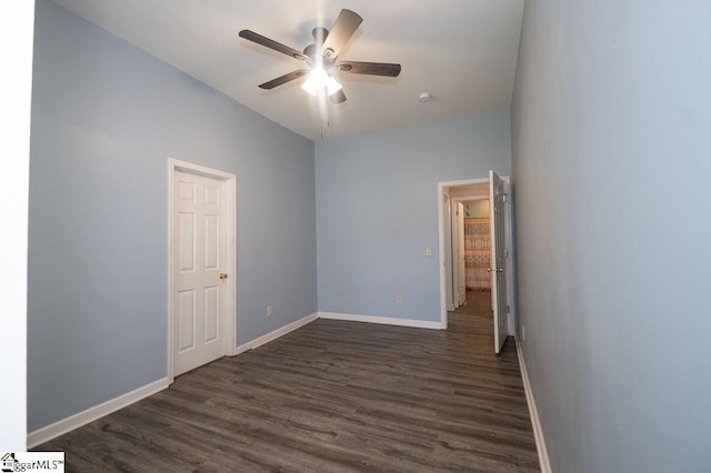 112 Garrison St, Easley, SC 29640 - unfurnished room featuring ceiling fan, dark wood-type flooring, and a smoke detector