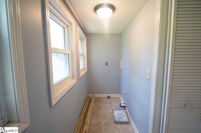 112 Garrison St, Easley, SC 29640 - washroom with tile patterned floors and hookup for a washing machine