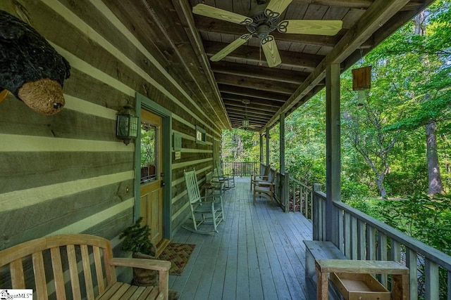 512 Doe Run, Pickens, SC 29671 - wooden deck with ceiling fan