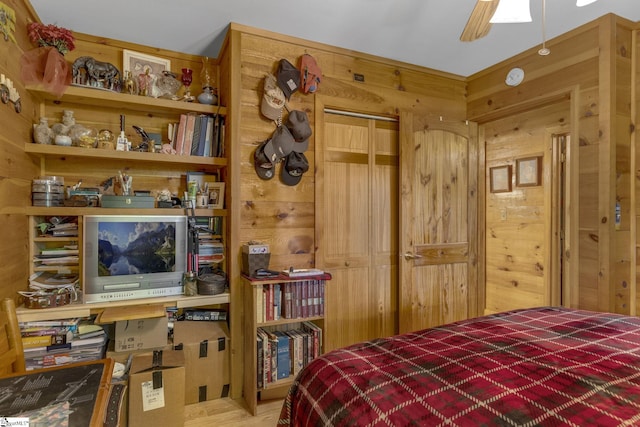 495 Pleasant Grove Rd, Pickens, SC 29671 - bedroom with wooden walls
