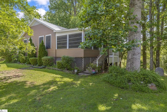 495 Pleasant Grove Rd, Pickens, SC 29671 - view of property exterior with a yard and stairs