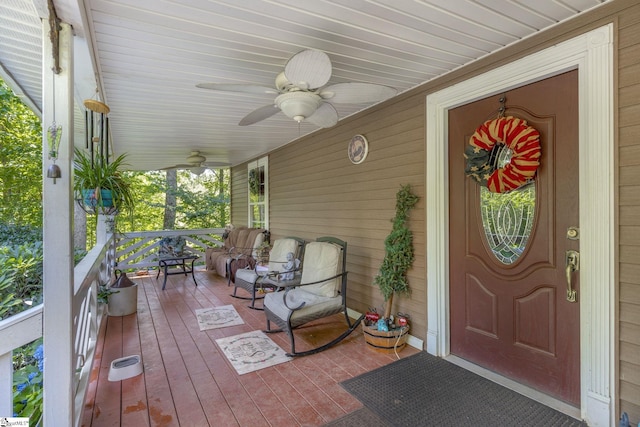 495 Pleasant Grove Rd, Pickens, SC 29671 - wooden porch with ceiling fan